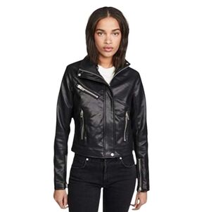 Blank NYC Faux Leather Jacket Asymmetrical Zip Moto Biker Medium